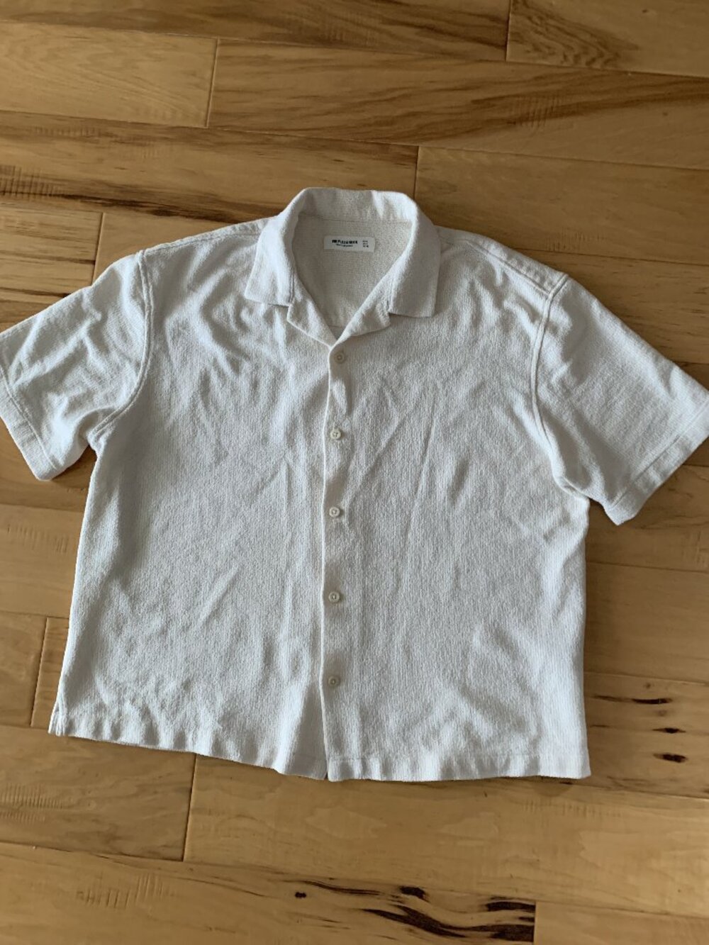 Pull&Bear Men's White and Cream Shirt